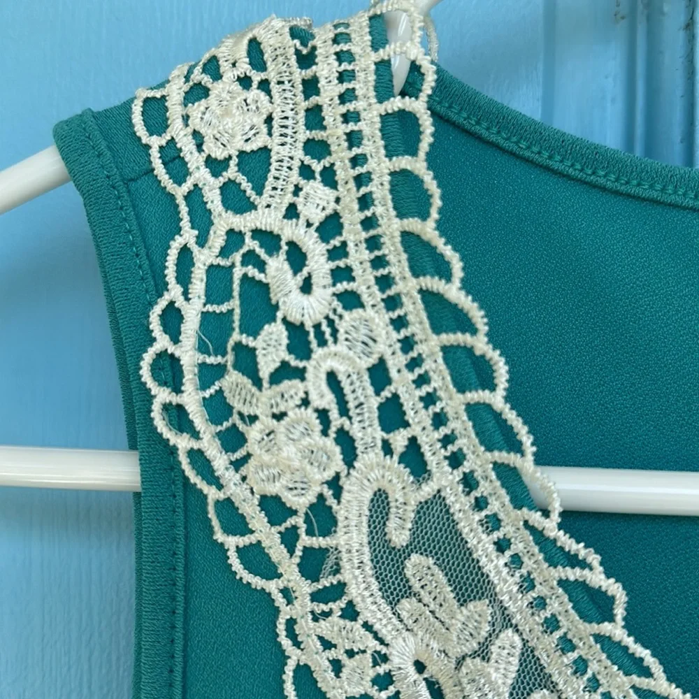 BlueTique Turquoise Lace Sleeveless Sundress size small
